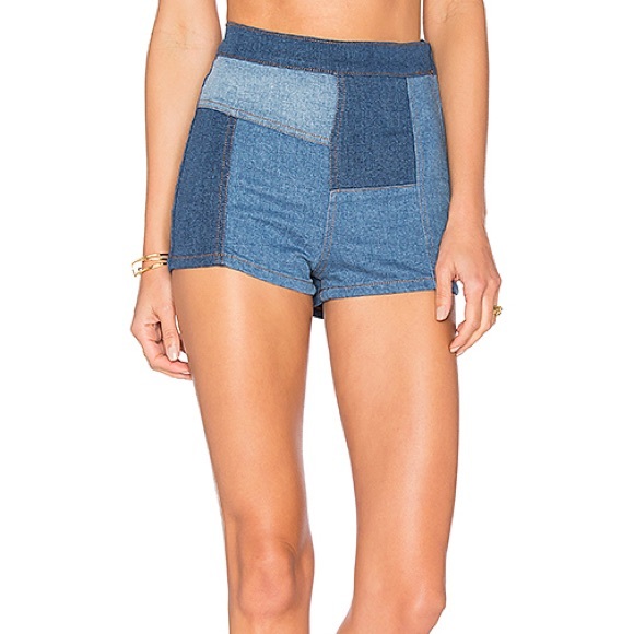 Free People Pants - FREE PEOPLE Patched High & Tight Denim Shorts